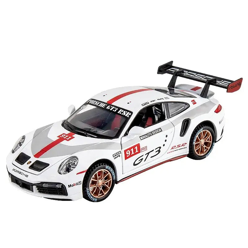 1:32 Porsche 911 GT3 RSR Diecast Toy Car With Sound & Light | Pull Back Metal Race Car Model For Boys & Collectors